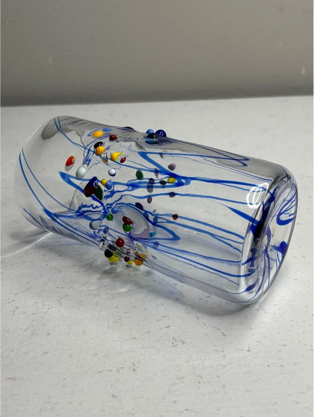 Rare James Moody Hand Blown Art Glass Signed Tumbler 5 7/8 inches Tall
